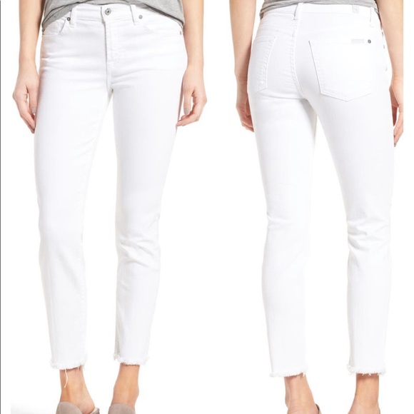 7 For All Mankind Denim - Seven 7 for all mankind white Roxanne ankle jeans